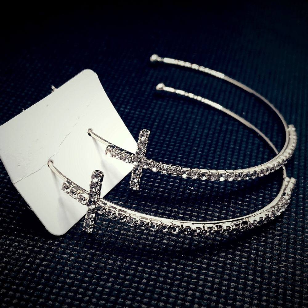 Cross Hoop Earrings